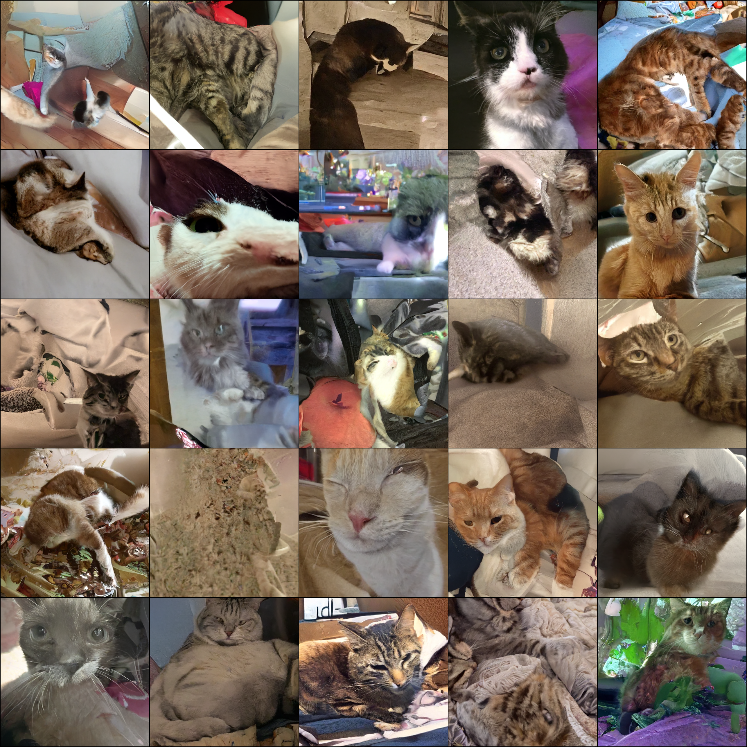Picture of generated cats using Nano Catana 0.1